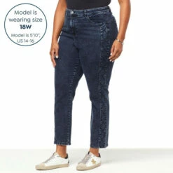 Buy ❤️ G By Giuliana Black Label Repreve® Denim Quilted Slim-Leg Jean Black Acid Wash 👏 -G by GIULIANA Sales Store unnamed file 782