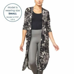 Coupon ❤️ G By Giuliana Printed Slub Knit Duster Black Tie Dye 😀 -G by GIULIANA Sales Store unnamed file 837