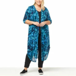 Coupon ❤️ G By Giuliana Printed Slub Knit Duster Black Tie Dye 😀 -G by GIULIANA Sales Store unnamed file 840