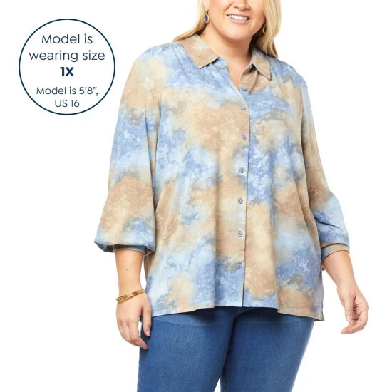 Brand new โจ G By Giuliana Black Label Knit Tie Dye Buttoned ๐ Shirt Indigo Tie Dye โค๏ธ 6 Brand new โจ G By Giuliana Black Label Knit Tie Dye Buttoned ๐ Shirt Indigo Tie Dye โค๏ธ - Image 4