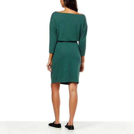 Cheapest 😉 Digital G By Giuliana Brushed Hacci Knit Draped Boat-Neck 👗 Dress Pine Green 🎁 5 Cheapest 😉 Digital G By Giuliana Brushed Hacci Knit Draped Boat-Neck 👗 Dress Pine Green 🎁 - Image 3