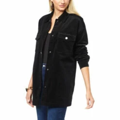 Budget 💯 G By Giuliana Corduroy Shacket Black 🎉 -G by GIULIANA Sales Store unnamed file 910