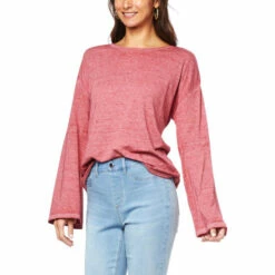 Best reviews of 🎉 G By Giuliana Burnout Knit Bell-Sleeve Top Ruby 😉 -G by GIULIANA Sales Store unnamed file 915