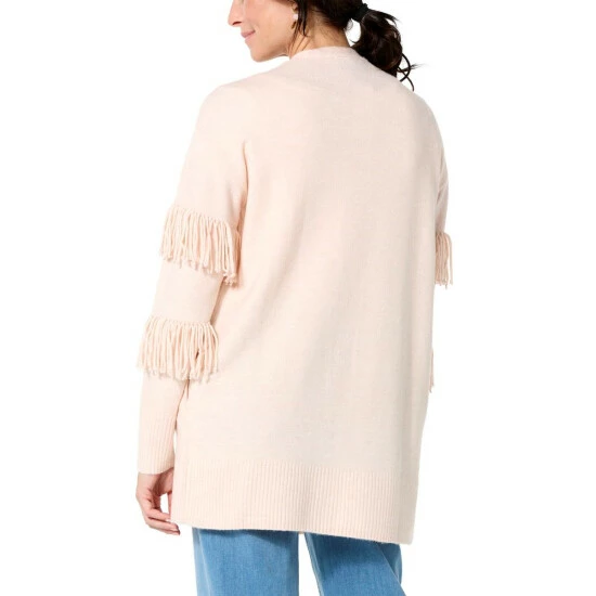 Wholesale ❤️ G By Giuliana Fringe-Sleeve Detail Sweater Knit Cardigan Ballet Pink 😉 4 Wholesale ❤️ G By Giuliana Fringe-Sleeve Detail Sweater Knit Cardigan Ballet Pink 😉 - Image 2