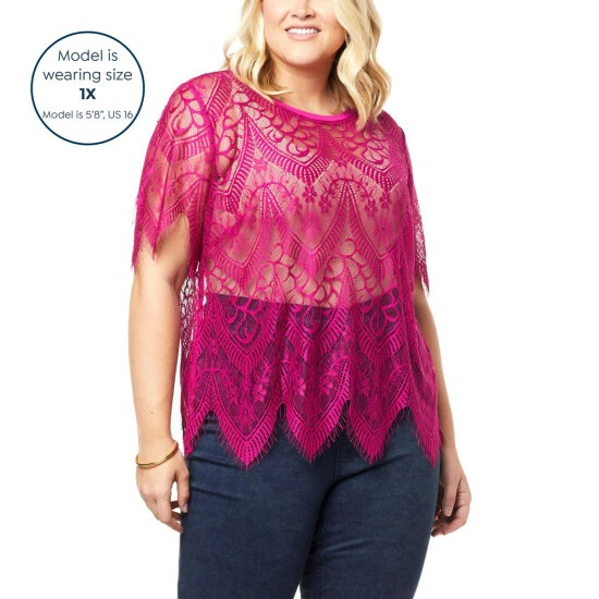 Best deal ✔️ G By Giuliana Black Label Stretch Lace Tee ❤️ 5 Best deal ✔️ G By Giuliana Black Label Stretch Lace Tee ❤️ - Image 3