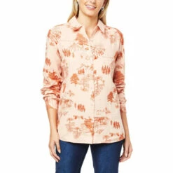 New ๐คฉ G By Giuliana Sun-Soaked Textured Gauze Buttoned ๐ Shirt Dusty Blue ๐