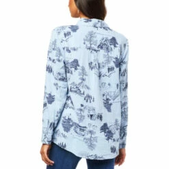 New 🤩 G By Giuliana Sun-Soaked Textured Gauze Buttoned 👕 Shirt Dusty Blue 🎉 -G by GIULIANA Sales Store unnamed file 979