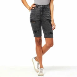 Best Sale 🎁 G By Giuliana Distressed Denim Bermuda Short Light Acid Wash ⭐ -G by GIULIANA Sales Store unnamed file 988