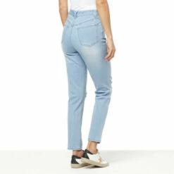 Best Sale 🥰 G By Giuliana Repreve® Denim Distressed Tapered-Leg Jean Light Acid Wash 🛒 -G by GIULIANA Sales Store unnamed file 999
